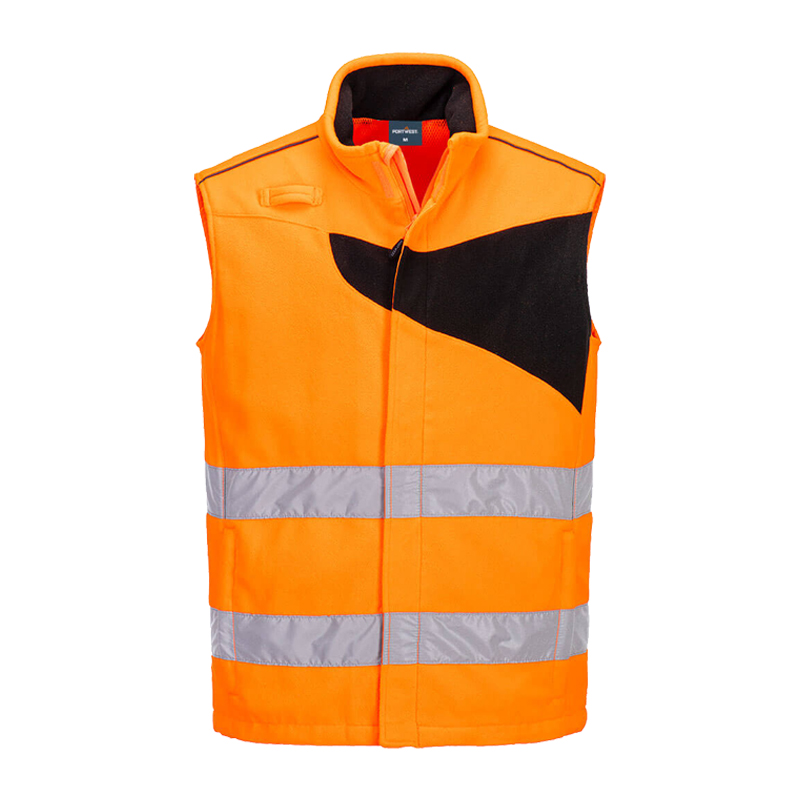 PortWest PW231 Warnschutz Fleece Weste mit Mesh Innenfutter