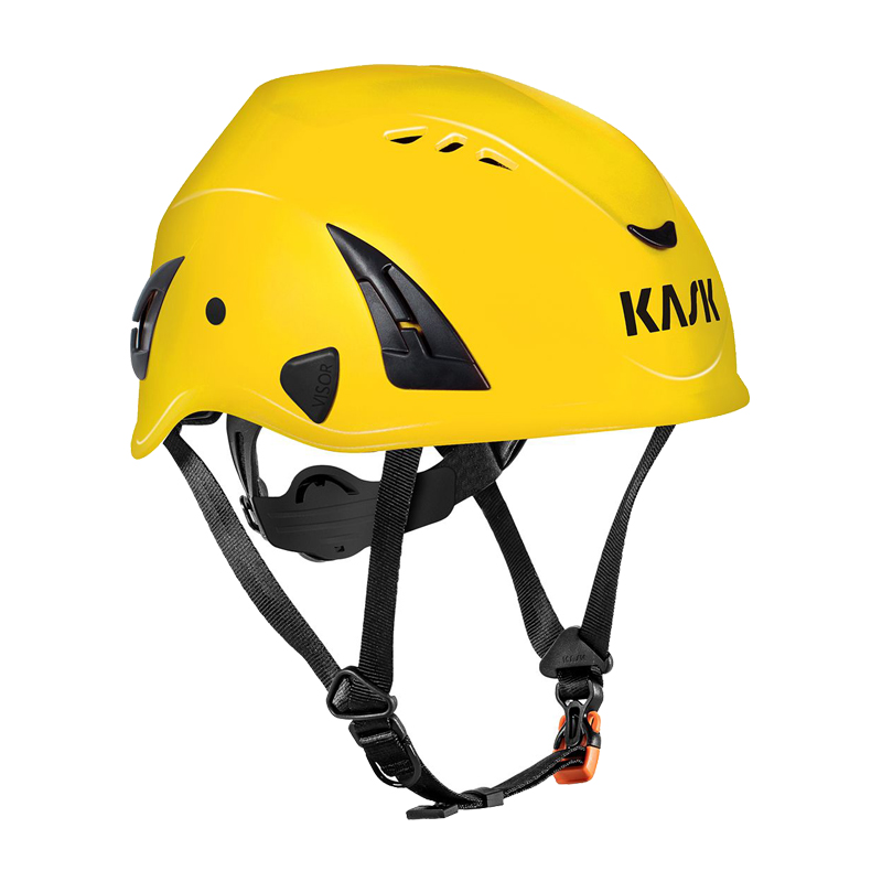 Gelber KASK SUPERPLASMA HP Industriehelm von Kask mit Kinnriemen, belüfteter Helmschale, EN 397 und EN 14052