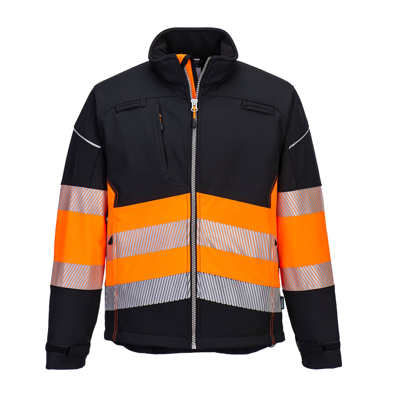 PortWest PW375 Warnschutz SoftShell Jacke 3-lagig wasserfest und winddicht