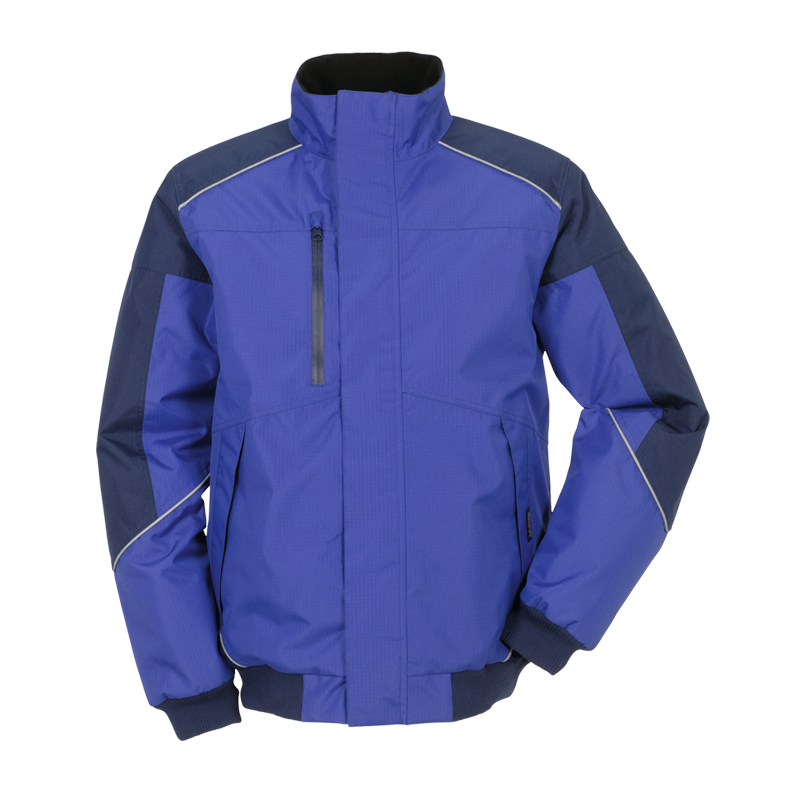 Planam Desert Blouson wasserdichter Wetterschutz in Blau, wasserdichte Arbeitsjacke mit Stehkragen und Brusttasche