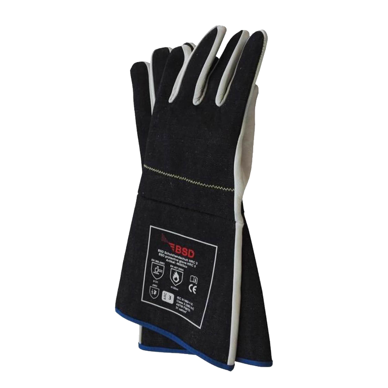BSD Störlichtbogen Schutzhandschuhe 61482-1-2 APC2 HRC3 31 cal/m², 36 cm lang für Hand- und Unterarmschutz bei Arbeiten an elektrischen Anlagen