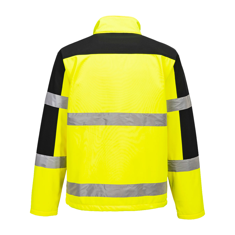 PortWest S429 Warnschutz SoftShell Jacke 3-lagig winddicht und wasserfest