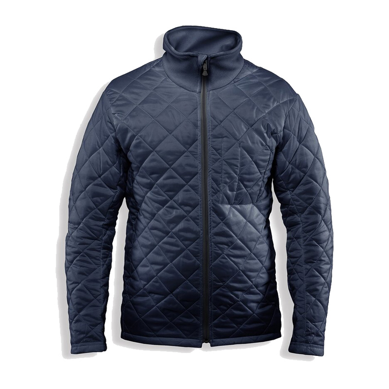 TEMPEX THERMO ErgoPlus Jacke von HB Protective Wear, dunkelblaue gesteppte Thermojacke mit Stehkragen und Reißverschluss für angenehmen Kälteschutz in kühlen Arbeitsbereichen wie Kühlhäusern