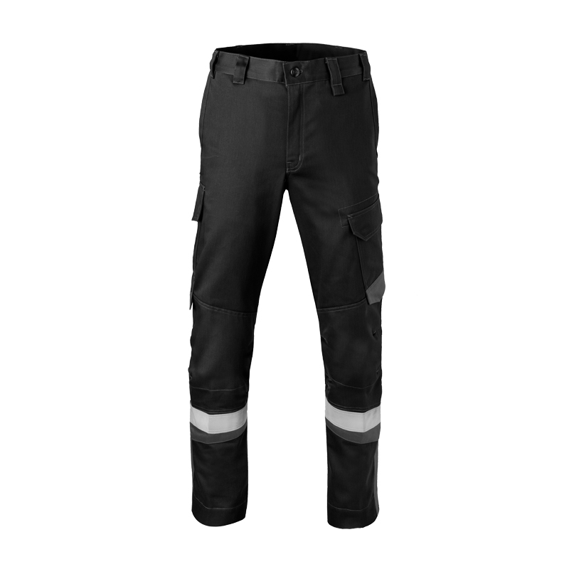 HaVeP 5Safety Image+ 80517 MultiNorm Damen Hose | APC1, schwarze Arbeitshose mit Seitentaschen und Reflexstreifen an den Beinen