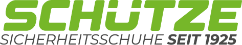 Grünes und graues Schütze Logo mit dem Schriftzug „Sicherheitsschuhe seit 1925“ als Markenabbildung für Sicherheitsschuhe