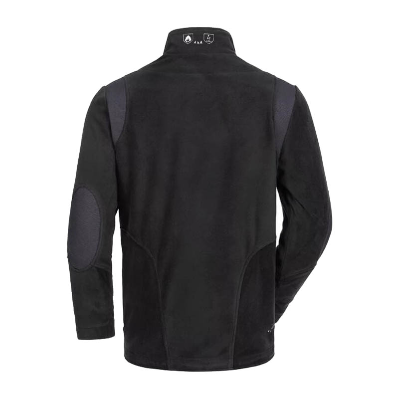 Rückansicht der schwarzen HB MODarc MultiNorm Fleecejacke 4 kA | APC1 von HB Protective Wear, flammhemmend, antistatisch und für Störlichtbogenschutz geeignet