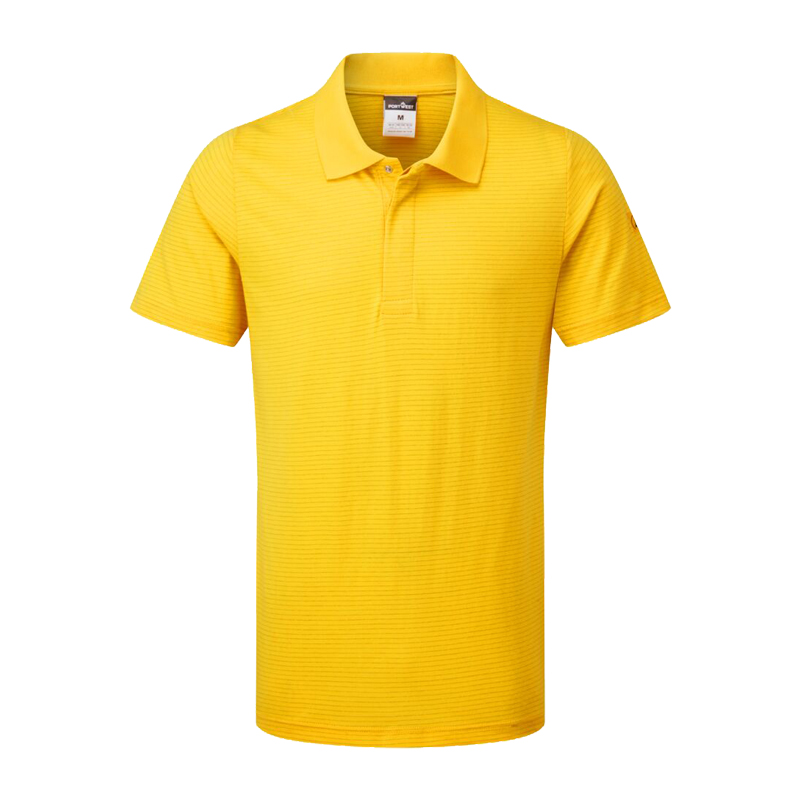 PortWest AS21 Antistatik ESD Polo-Shirt kurzarm für EPA Bereiche