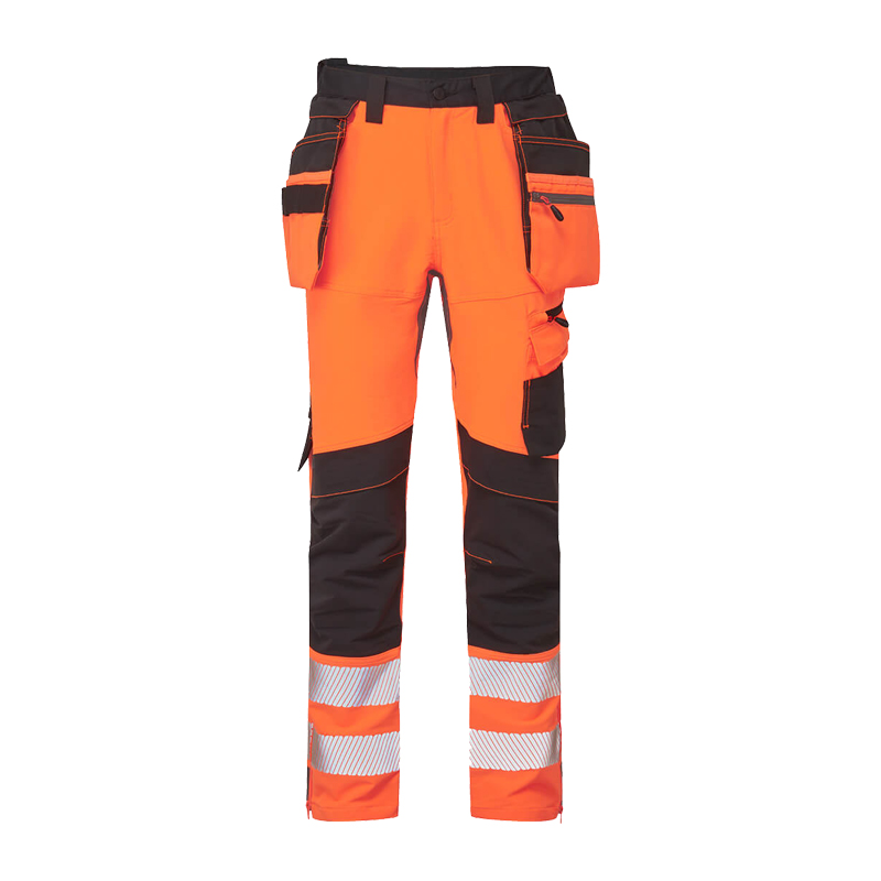 PortWest DX454 Warnschutz Stretch Handwerkerhose mit Holstertaschen