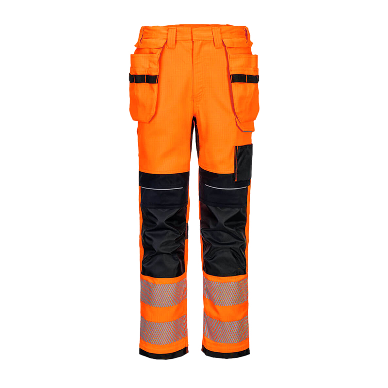PortWest FR415 MultiNorm Warnschutz Hose HVO mit Holstertaschen