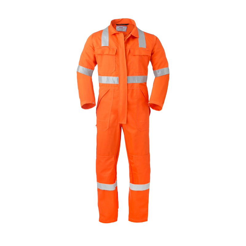 HaVeP 5Safety 29061 MultiNorm Overall ZIP APC1, orangefarbener Schutzoverall mit langen Ärmeln und Reflexstreifen