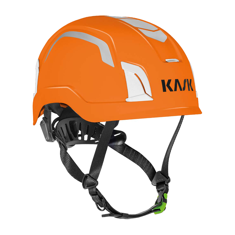 Kask KASK ZENITH-X HI VIZ Industriehelm EN 397 + EN 50365, orange Sicherheitshelm mit Reflexelementen und Kinnriemen