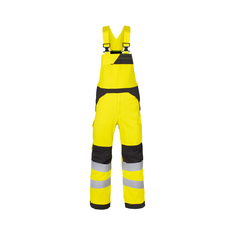 HaVeP Multi Protector+ MultiNorm Warnschutz Latzhose Klasse 2 APC1, gelbe Latzhose mit schwarzen Kontrasten und Reflexstreifen
