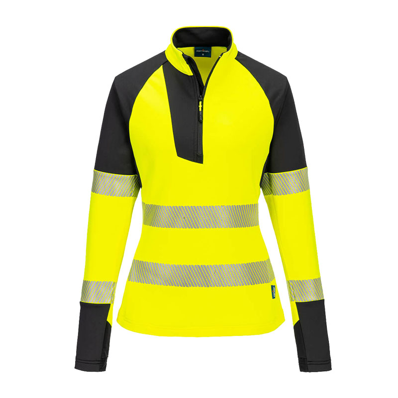 PortWest T173 Hi-Vis Damen Sweat Shirt Troyer 1/4 RV