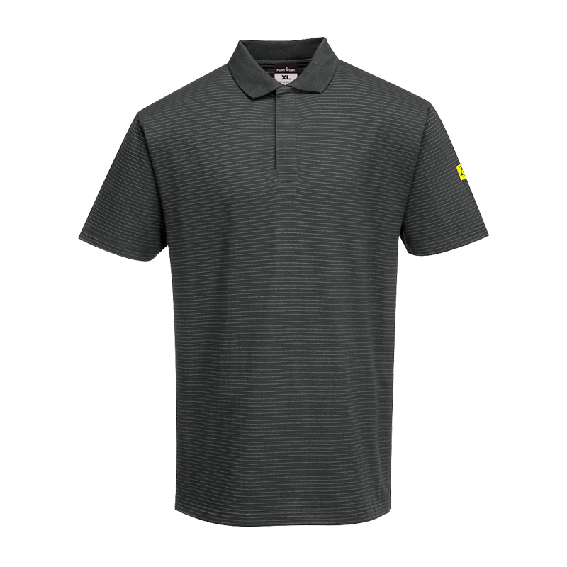 PortWest AS21 Antistatik ESD Polo-Shirt kurzarm für EPA Bereiche