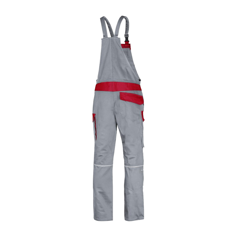 HB ArcSelect MultiNorm Latzhose 4 kA + 7 kA | APC2 von HB Protective Wear, grau-rot, doppellagig, flammhemmend, antistatisch und Störlichtbogen-Schutzklasse 2