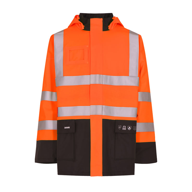 Lyngsøe FR-LR6025 flammhemmende Hi Vis Warnschutz Regenjacke