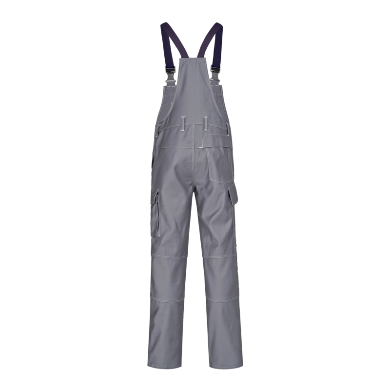 Graue HB 4arc MultiNorm Latzhose 4 kA + 7 kA APC2 von HB Protective Wear, robuste Schutz-Latzhose mit Trägern