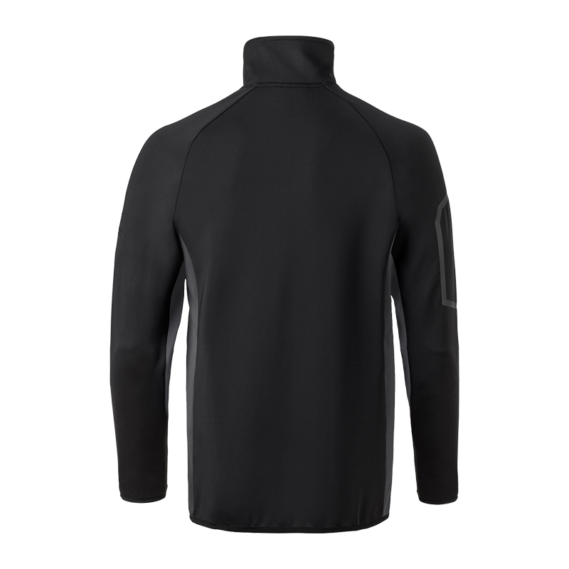 Rückansicht der Kübler Athletiq 1346 Stretch Jacke in Schwarz mit körperbetontem Schnitt und Stehkragen