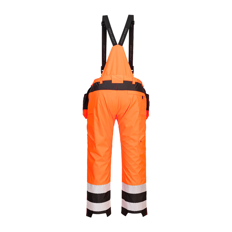 PortWest PW356 Warnschutz Regenhose mit 16 Taschen wasserdicht