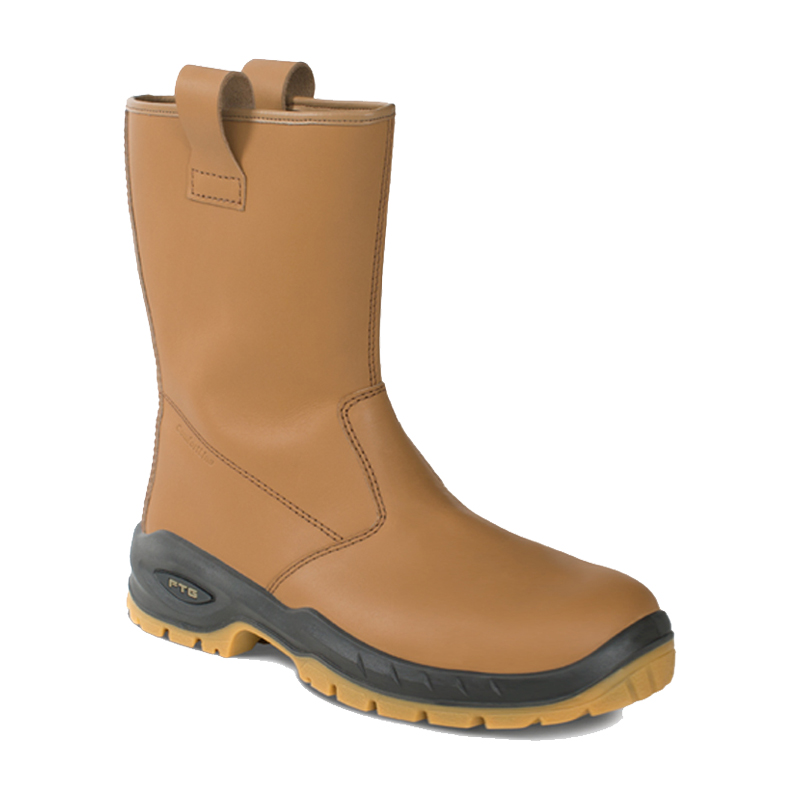 FTG Fokker S3 Sicherheitstiefel Boots metallfrei in Beige aus hochwertigem Vollrindleder, robuster Arbeitsstiefel mit ESD-Schutz für Industrie und Außenbereiche