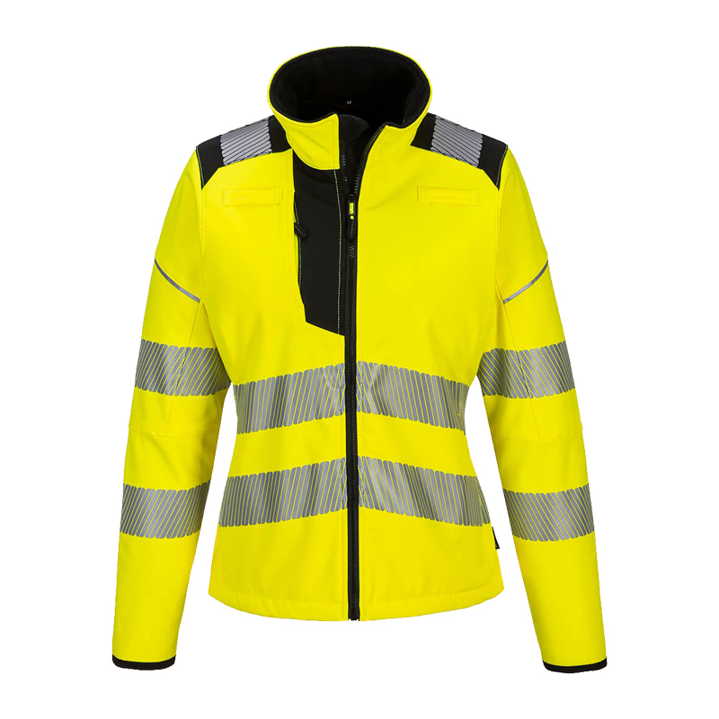 PortWest PW381 Damen Warnschutz SoftShell Jacke 3-lagig wasserfest