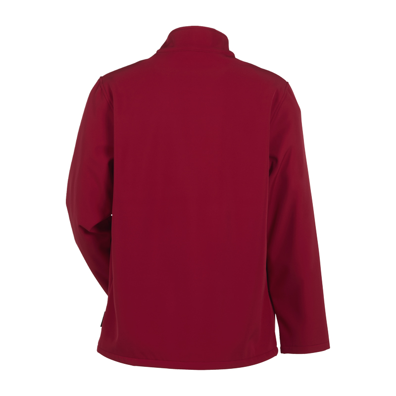 Rückansicht der bordeauxroten Planam Alto Jacke mit weichem Innenfleece, funktionale Arbeitsjacke mit Stehkragen