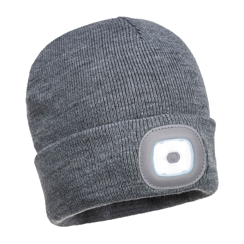 PortWest B029 Beanie mit Kopfleuchte wiederaufladbar per USB