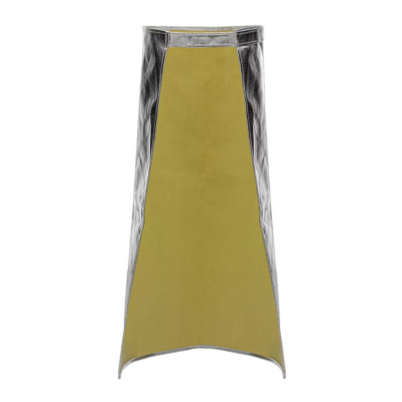 Abgebildet ist die Tempex Hitzeschutz Halbschürze TREME HEAT CLASSIC C3 475g von HB Protective Wear in Gelb mit grauen Seiten, für zuverlässigen Schutz bei Hitze in Industrie, Handwerk und Gastronomie.