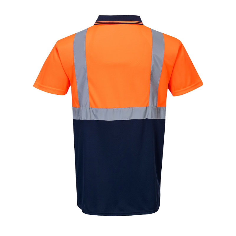 PortWest S479 Warnschutz Polo Shirt kurzarm kontrast Klasse 1