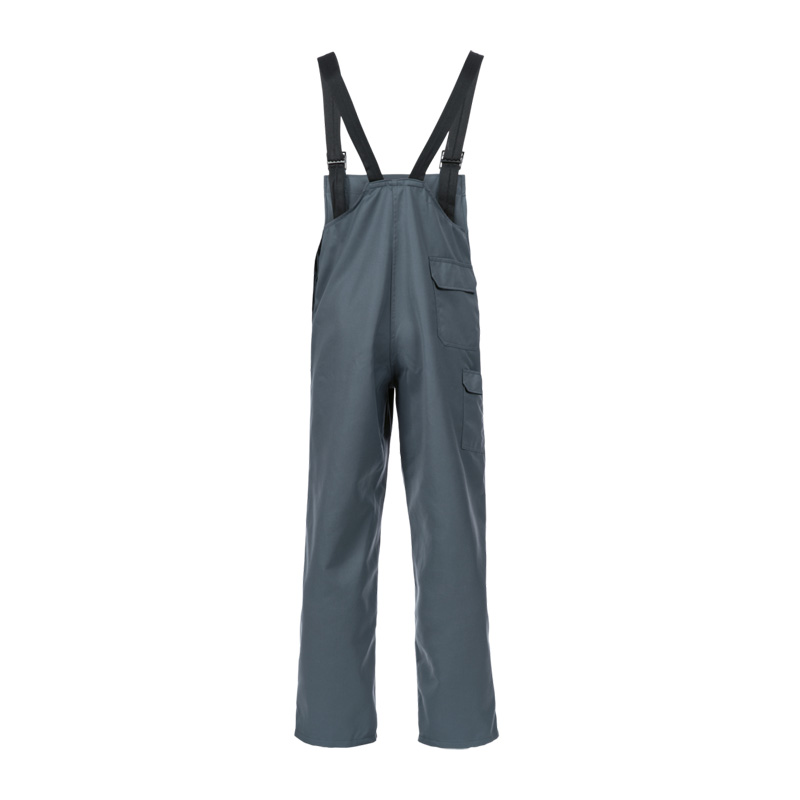 HB CHEMcomfort Antistatic Chemikalienschutz Latzhose von HB Protective Wear, graue antistatische Schutz-Latzhose mit verstellbaren Trägern, Frontansicht