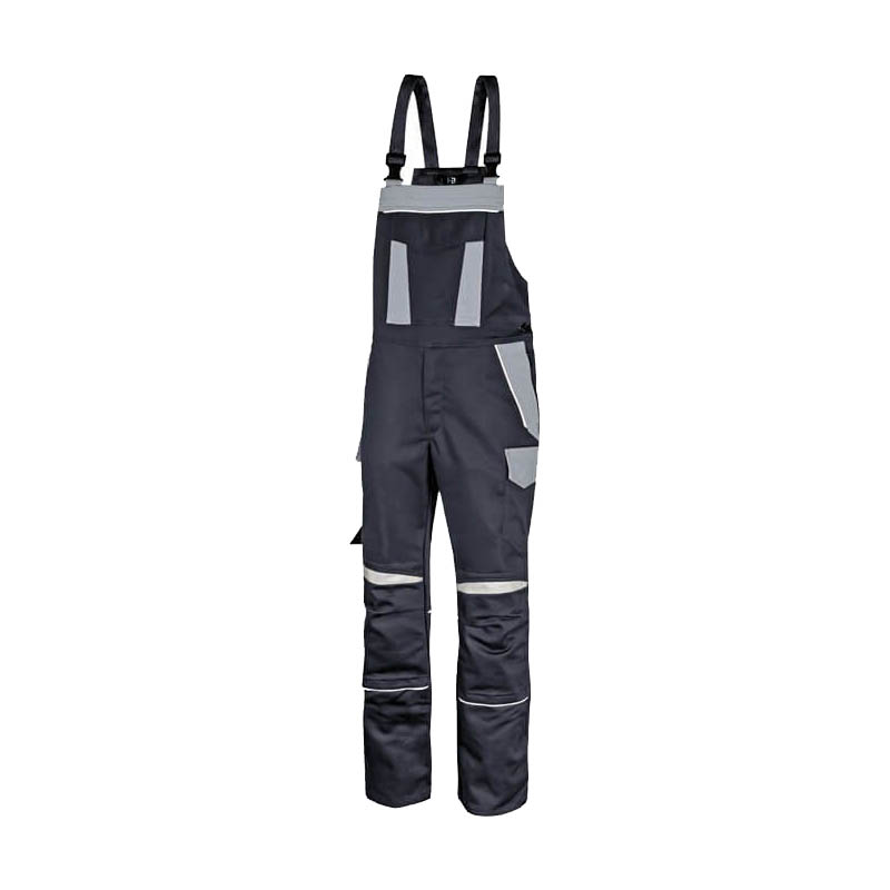 HB Protective Wear HB ArcSelect MultiNorm Latzhose 4 kA | APC1, dunkelgraue Schutz-Latzhose mit Trägern und Reflexelementen, freigestellt
