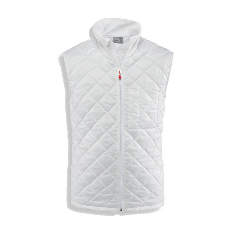 TEMPEX THERMO HYGIENE ErgoPlus Weste von HB Protective Wear, weiße hygienische Thermoweste mit Stehkragen und Reißverschluss für Lebensmittel, Logistik und Kühlhaus