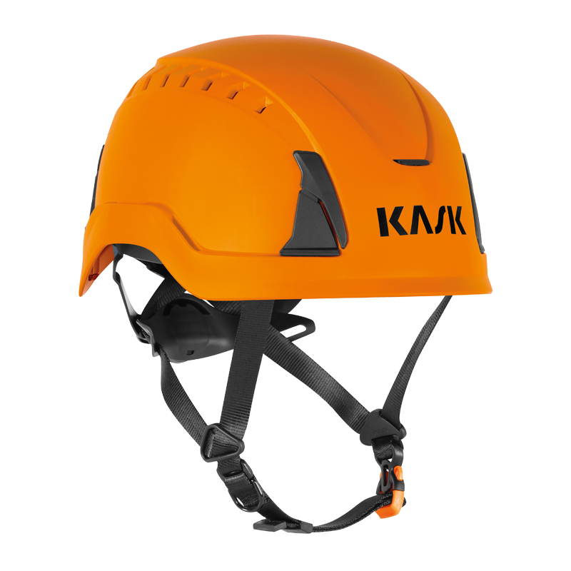 KASK PRIMERO AIR Industriehelm in Orange mit Belüftung und Kinnriemen, Schutzhelm nach EN 397 und EN 50365 für anspruchsvolle Industrieeinsätze