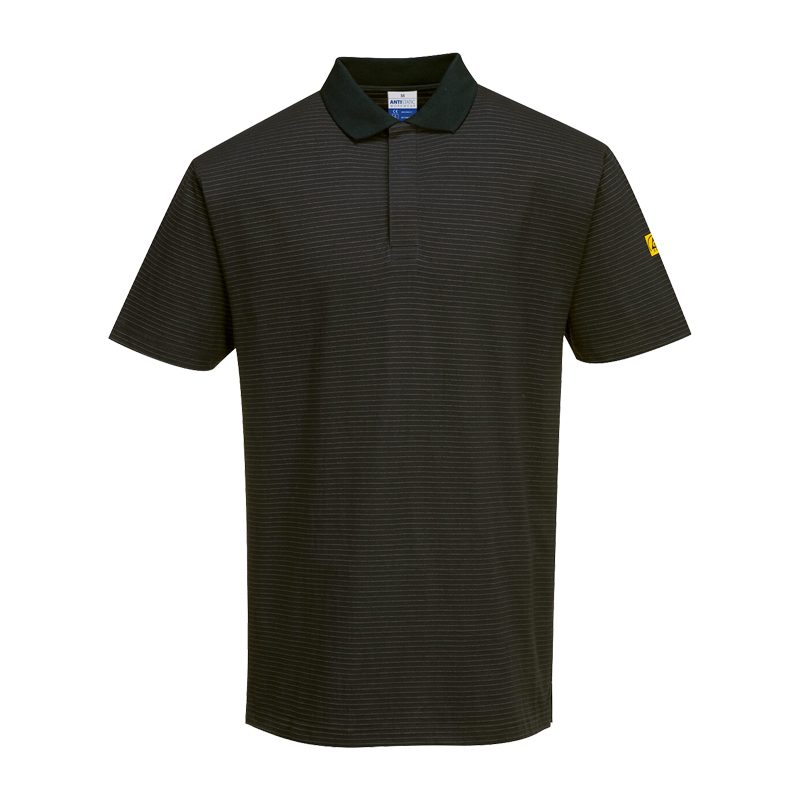 PortWest AS21 Antistatik ESD Polo-Shirt kurzarm für EPA Bereiche