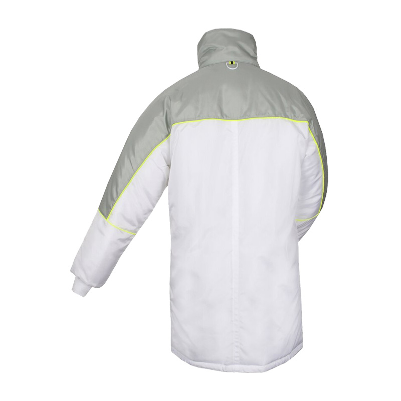 Rückansicht des TEMPEX HYGIENE Gefrierhaus Besuchermantels von HB Protective Wear, wasserabweisender Kälteschutzmantel für Gefrierhaus-Einsätze bis -49 °C
