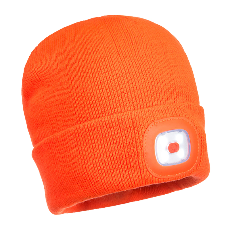 PortWest B029 Beanie mit Kopfleuchte wiederaufladbar per USB