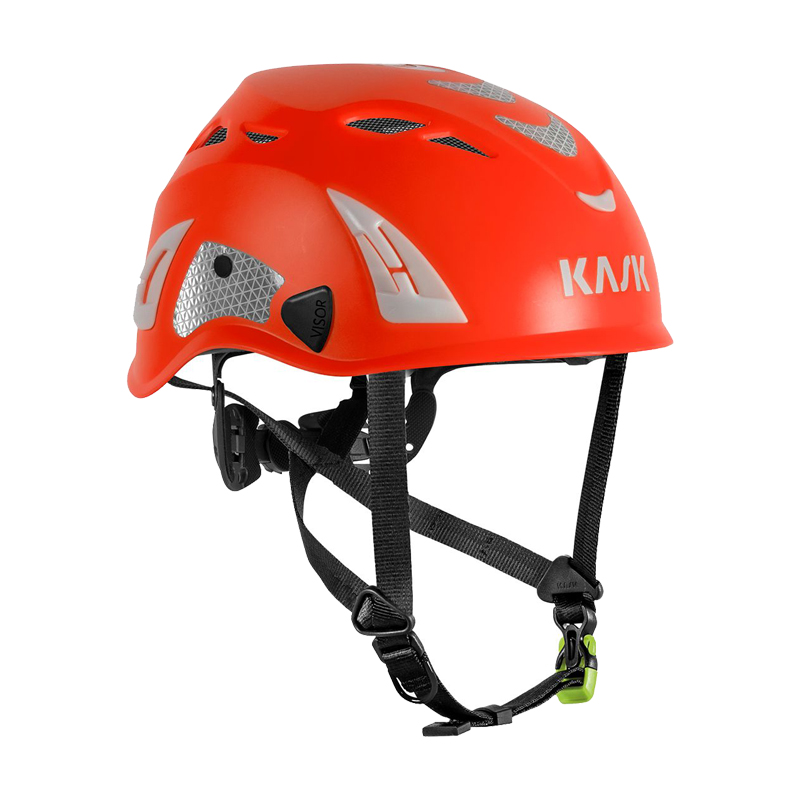 Kask KASK SUPERPLASMA PL HI VIZ Kletterhelm EN 12492 in Hi-Viz Orange, Sicherheitshelm mit Belüftung, Reflexelementen und Kinnriemen