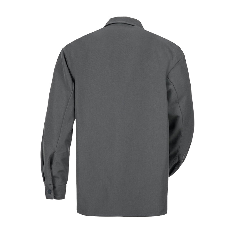 HB CHEMstandard Chemikalienschutz Hemd von HB Protective Wear, graues Schutzhemd in Rückenansicht für Chemie, Labor und Instandhaltung, zertifiziert nach EN 13034 Typ 6