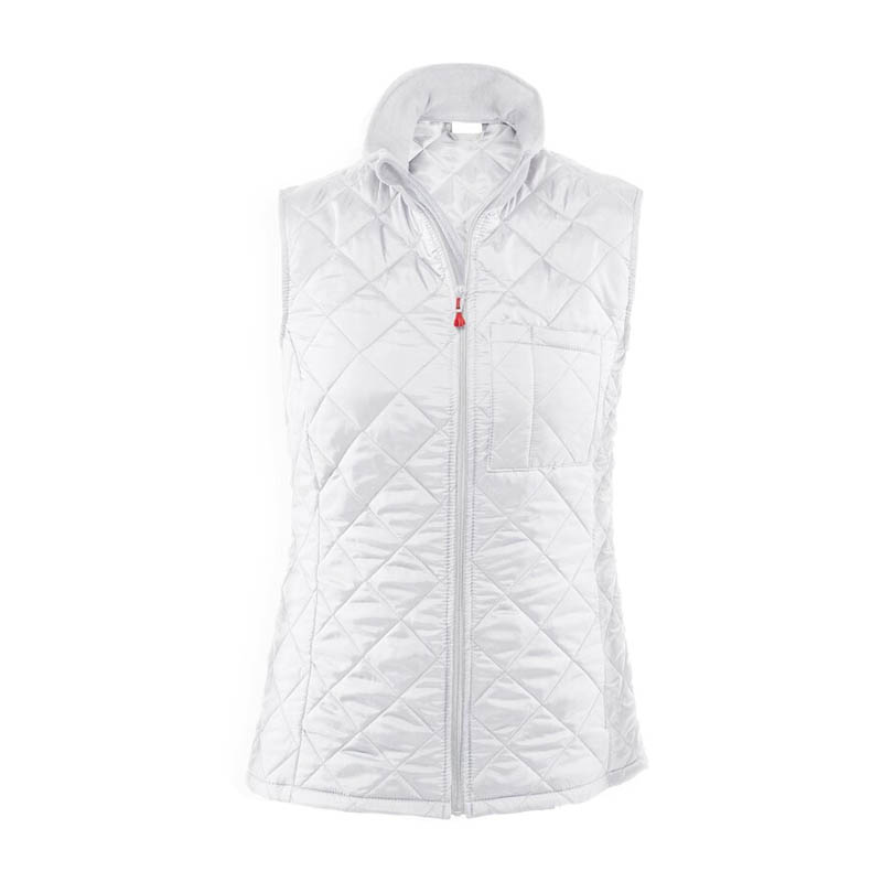 Weiße TEMPEX THERMO HYGIENE ErgoPlus Damen Weste von HB Protective Wear, gesteppte Hygiene-Thermoweste für Lebensmittel-, Pharma- und Kühlbereiche