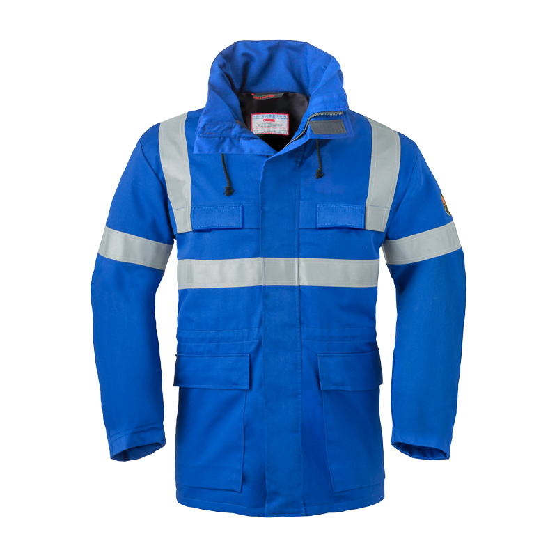 HaVeP 5Safety 40070 MultiNorm Wetterschutz Parka APC2 von HaVeP, blauer Schutzparka mit Reflexstreifen und Kapuze
