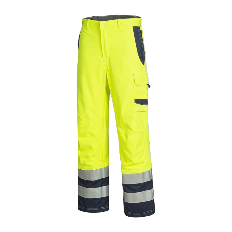 HB MODarc & vis MultiNorm Hose 4 kA + 7 kA | APC2 von HB Protective Wear, gelbe Warnschutzhose mit Reflexstreifen, flammhemmend, antistatisch und Störlichtbogen Klasse 2