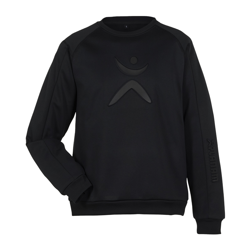 Planam Sweater Sweat-Shirt mit 3D Print in Schwarz, langärmliges Sweatshirt mit markantem 3D-Logo auf der Brust und dezentem Ärmelprint