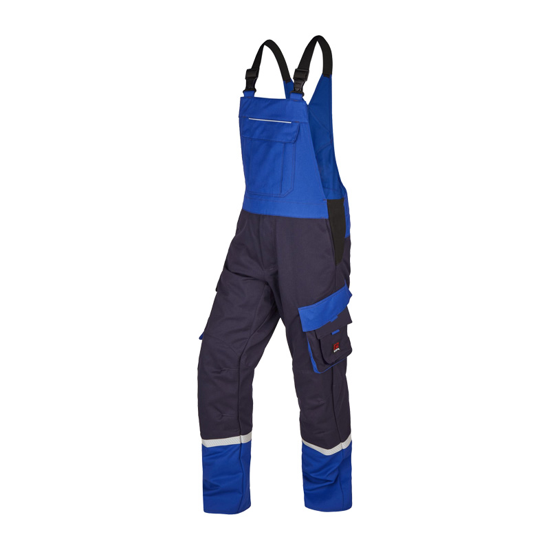 Rofa Multi-Light 2569 MultiNorm Latzhose 4 kA | APC1, zweifarbige Schutz-Latzhose in Blau und Dunkelblau mit Reflexstreifen und aufgesetzten Taschen