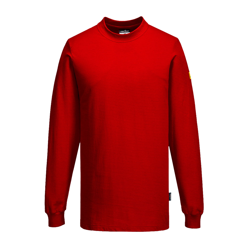 PortWest AS22 Antistatik ESD T-Shirt langarm für EPA Bereiche