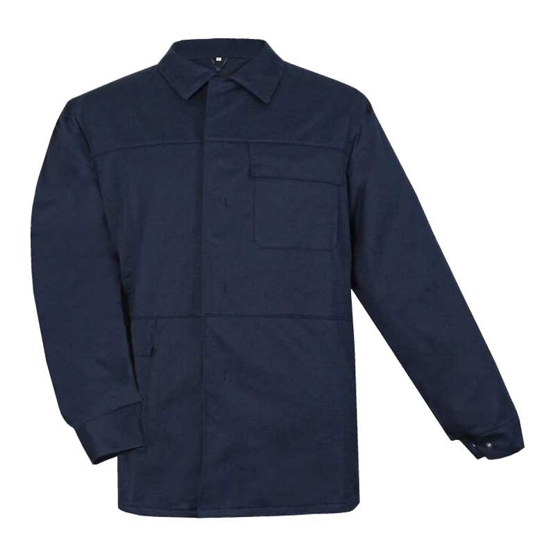 Dunkelblaue HB Marlan Gießerei Jacke von HB Protective Wear mit Brusttasche, Schutzjacke gegen flüssiges Aluminium und Eisen