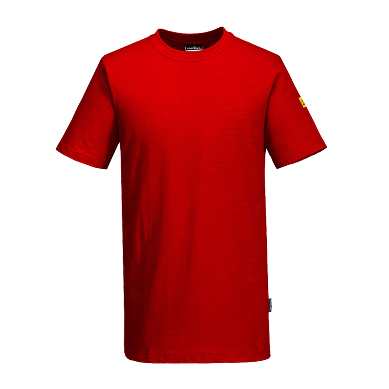 PortWest AS20 Antistatik ESD T-Shirt kurzarm für EPA Bereiche