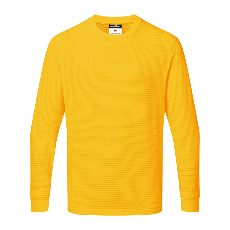 PortWest AS22 Antistatik ESD T-Shirt langarm für EPA Bereiche