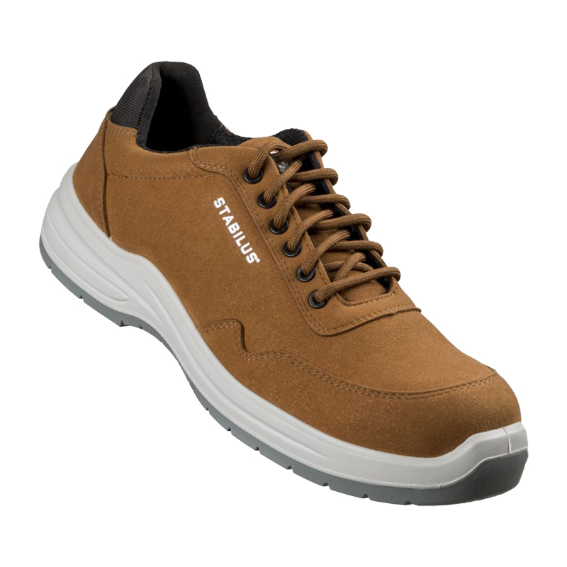 Brauner Stabilus Jorden Low Brown ESD S3 Sicherheitsschuh 7321, metallfrei, flache Ausführung mit Schnürung und rutschhemmender Sohle