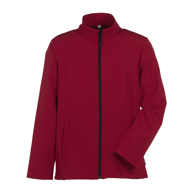 Planam Alto Jacke mit weichem Innenfleece, rote Arbeits- und Freizeitjacke mit Stehkragen und Reißverschluss in Frontansicht