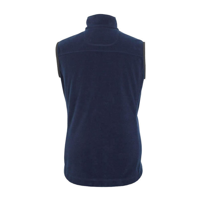 Rückansicht der TEMPEX THERMO Damen Fleeceweste von HB Protective Wear in Navy aus wärmendem Fleece für kühle Arbeitsumgebungen und Kühlhäuser